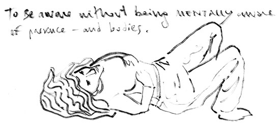sketch of woman lying down