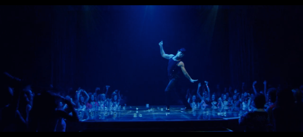 Figure 10. This explicitly theatrical shot references the choreography of Bob Fosse, while the aesthetic of the singing is based in the soul tradition. <i srcset=