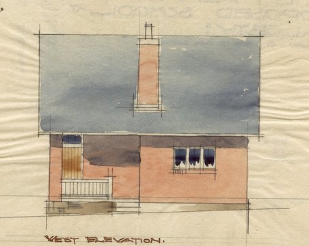 Color blueprint plan of a house