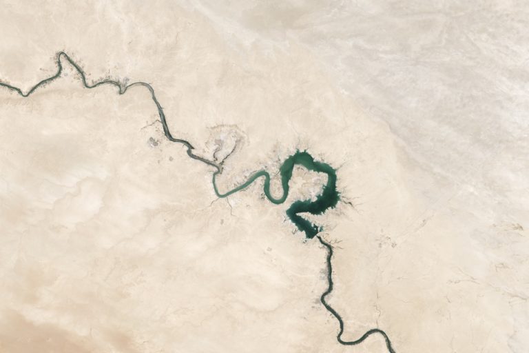 Aerial photo of Euphrates River