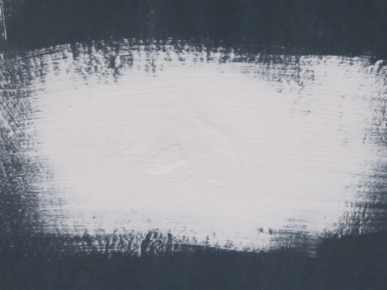 White paint brush strokes across a black background