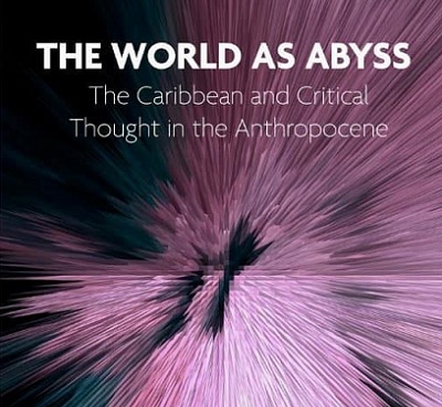 Book cover of The World as Abyss: The Caribbean and Critical Thought in the Anthropocene (University of Westminster Press, 2023). Purple lines leading to a black vanishing point.